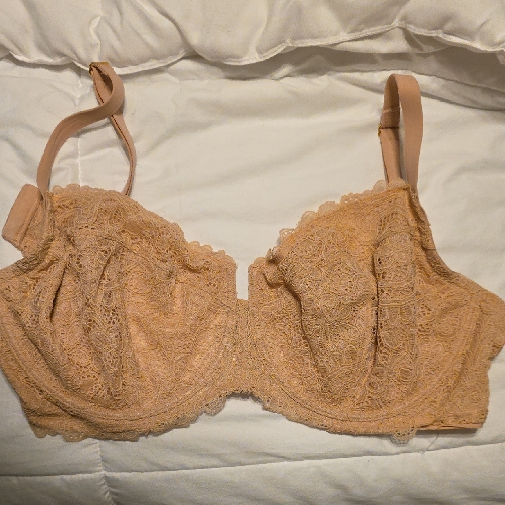 Soma Tan Lace Underwire Bra Full Coverage